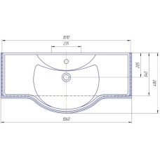 Раковина 106х48 см Caprigo Классик 1050