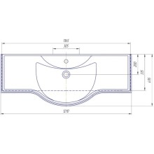 Раковина 121х49,5 см Caprigo Классик 1200