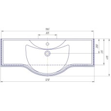 Раковина 121х49,5 см Caprigo Классик 1200