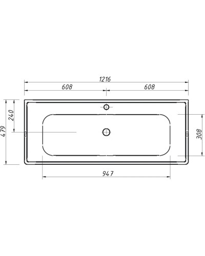 Раковина 121,6х47,9 см Caprigo GALAXY-120 DOUBLE