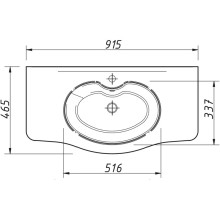 Раковина 91,5х46,5 см Caprigo Fresco 158-G3090
