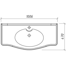Раковина 100,6х47 см Caprigo Fresco 158-G3100