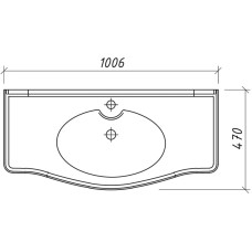 Раковина 100,6х47 см Caprigo Fresco 158-G3100