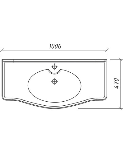 Раковина 100,6х47 см Caprigo Fresco 158-G3100