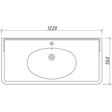Раковина 122х56 см Caprigo Fresco SN-1200