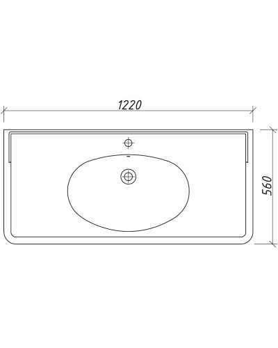 Раковина 122х56 см Caprigo Fresco SN-1200