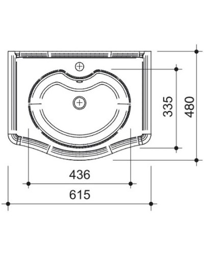 Раковина 61,5х48 см Caprigo Marsel 158-G3060