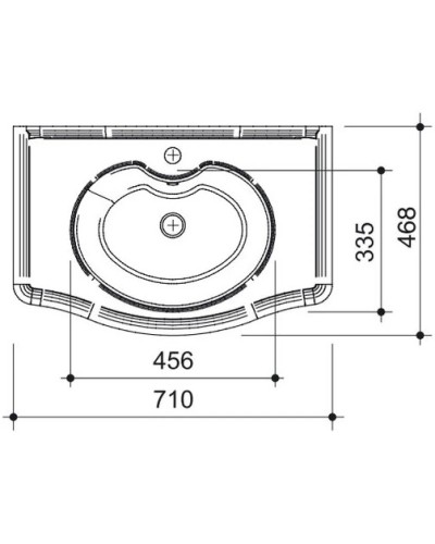 Раковина 71х46,8 см Caprigo Fresco 158-G3070