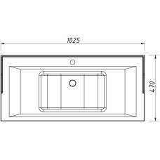 Раковина 102,5х47 см Caprigo Valletta Y-100B