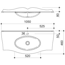 Раковина 105х46 см Caprigo Bourget OW15-11014-G