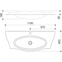 Раковина 115х46,3 см Caprigo Bourget OW15-11016-S