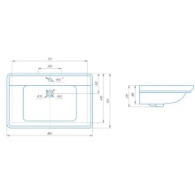 Раковина 86,5х54,5 см Caprigo Дуглас 850