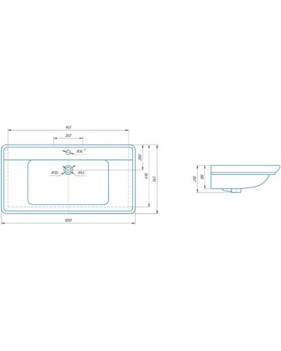 Раковина 107х54,5 см Caprigo Дуглас 1050