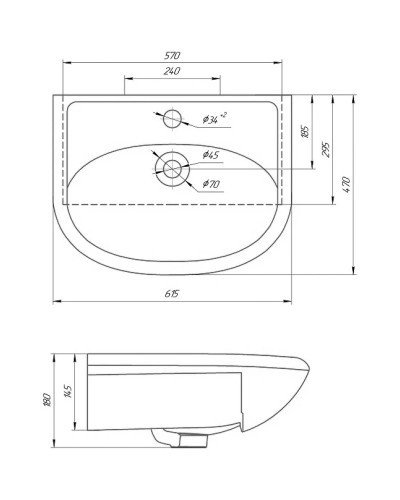 Раковина 61,5х47см Grossman Уют 440