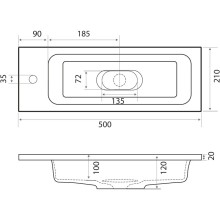 Раковина 50х21 см Grossman Модуль 4627173210607