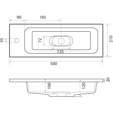 Раковина 50х21 см Grossman Модуль 4627173210607