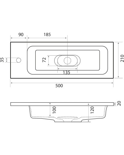 Раковина 50х21 см Grossman Модуль 4627173210607