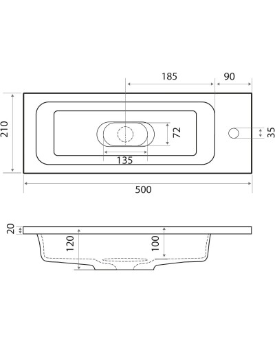 Раковина 50х21 см Grossman Модуль 4627173210607