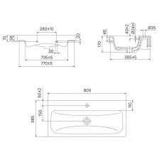 Раковина 80х38,5 см IDDIS 3508000i28