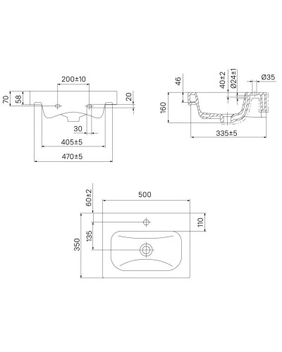 Раковина 50х35 см IDDIS 3505000i28
