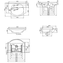 Раковина 60х46 см Bellezza Mia 4607104871206