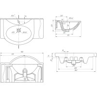 Раковина 90х51,5 см Bellezza Дрея 4660018640276