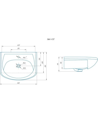 Раковина 46х35 см Onika Уют 4620008192741