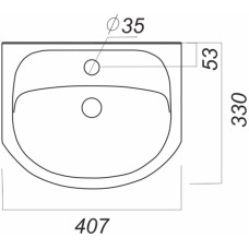 Раковина 40,7х33 см Onika Манго MNG40SAWB01