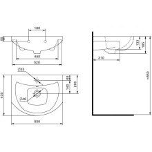 Раковина 55х43 см Onika Балтика 1WH501702
