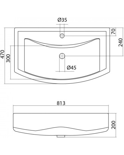 Раковина 81,3х47 см Onika Балтика 1WH501524