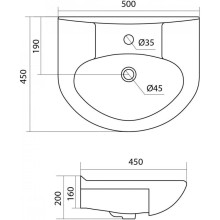 Раковина 50х45 см Onika Канны 1WH110243