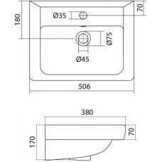 Раковина 50,6х38 см Onika Тигода 1WH302128