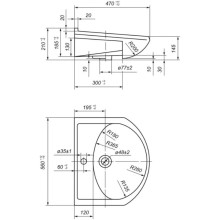 Раковина 56х47 см Onika Арго 605501