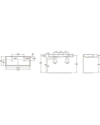 Раковина 121,2х46,6 см Jacob Delafon Vivienne EXBL112-00