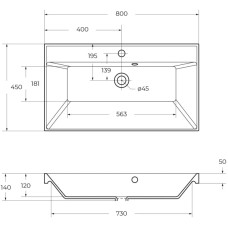Раковина 80х45 см BelBagno Marino BB800/450-LV-ART-AST-NERO