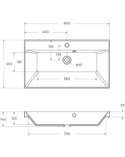 Раковина 80х45 см BelBagno Marino BB800/450-LV-ART-AST-NERO