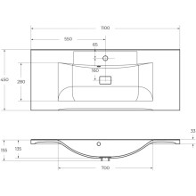 Раковина 110х45 см BelBagno Marino BB1100/450-LV-MR-PR