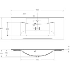 Раковина 110х45 см BelBagno Marino BB1100/450-LV-MR-PR