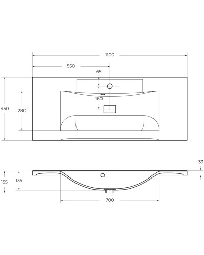 Раковина 110х45 см BelBagno Marino BB1100/450-LV-MR-PR