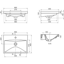 Раковина 60х45 см BelBagno Marino BB-0320-60-LVB