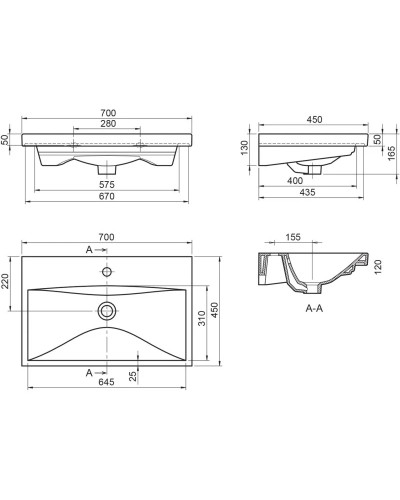 Раковина 70х45 см BelBagno Marino BB-0321-70-LVB