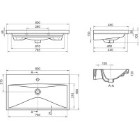 Раковина 80х45 см BelBagno Marino BB-0322-80-LVB