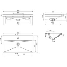 Раковина 80х45 см BelBagno Marino BB-0322-80-LVB