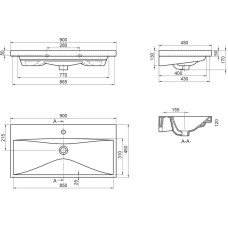 Раковина 90х45 см BelBagno Marino BB-0323-90-LVB