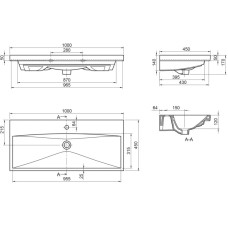 Раковина 100х45 см BelBagno Marino BB-0324-100-LVB
