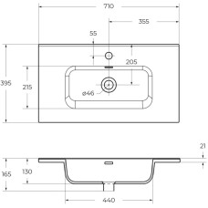 Раковина 71х39,5 см BelBagno BB700/390ETL