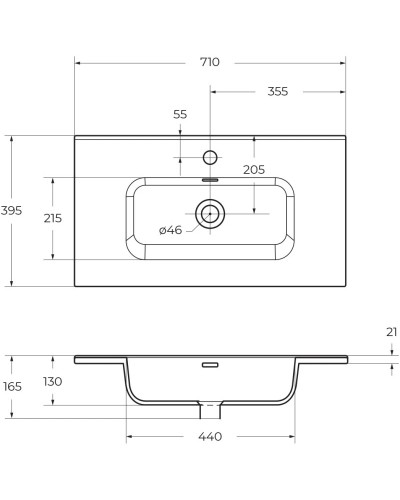 Раковина 71х39,5 см BelBagno BB700/390ETL