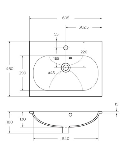 Раковина 60,5х46 см BelBagno Etna BB1923-600