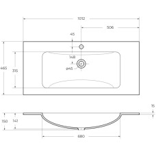 Раковина 101,2х46,5 см BelBagno Etna BB1010/465-LV-VTR-BL
