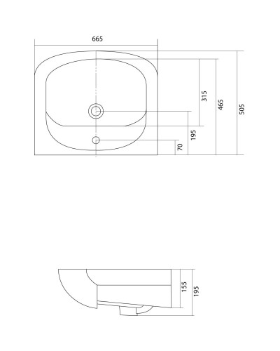 Раковина 66,5х50,5 см Акватон Акваполо 1WH110162